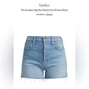 Mother Denim Shorts-  The Scrapper High-Rise Stretch Cut-Off Jean Shorts